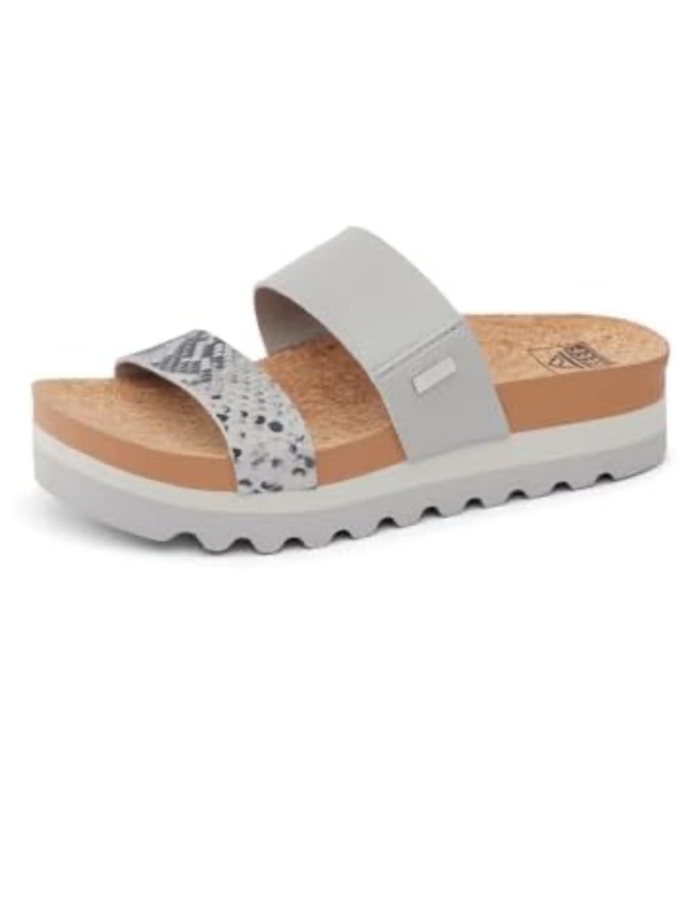 REEF Cushion Vista Hi Platform Sandals Gray White Size 8 , NIB